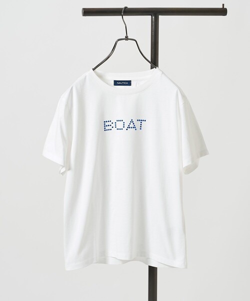FREAK'S STORE（フリークスストア）の「NAUTICA/ノーティカ ラインストーンTシャツ（Tシャツ/カットソー・レディース・ホワイト/ブラック/ナチュラル・ONE SIZE）」の10枚目の写真