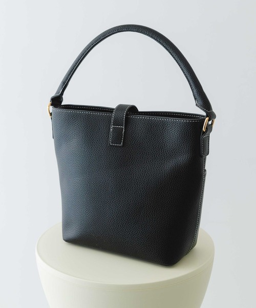 RODE SKO（ロデスコ）の「ワンハンドルステッチバケツバッグ（ハンドバッグ・レディース・ブラック/オレンジ/ベージュ系その他・ONE）」の7枚目の写真