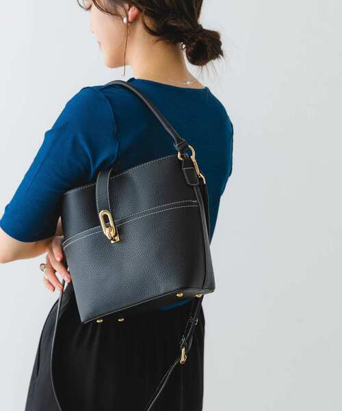 RODE SKO（ロデスコ）の「ワンハンドルステッチバケツバッグ（ハンドバッグ・レディース・ブラック/オレンジ/ベージュ系その他・ONE）」の17枚目の写真