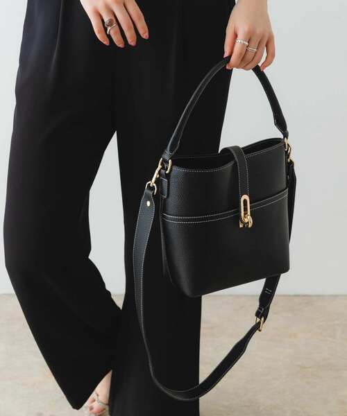 RODE SKO（ロデスコ）の「ワンハンドルステッチバケツバッグ（ハンドバッグ・レディース・ブラック/オレンジ/ベージュ系その他・ONE）」の22枚目の写真