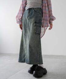 DISPARK/カーゴデニムスカート