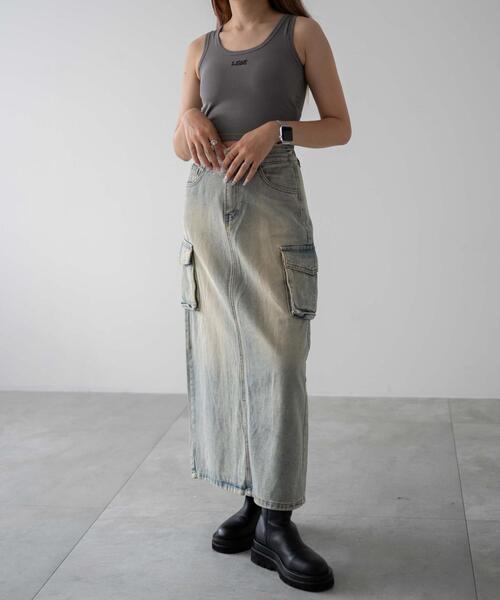 dispark（ディスパーク）の「DISPARK/カーゴデニムスカート（デニムスカート・レディース・ライトインディゴブルー/インディゴブルー・FREE）」の11枚目の写真