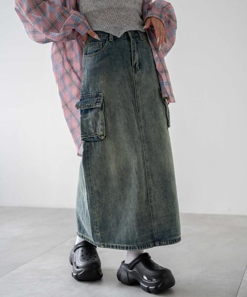 dispark（ディスパーク）の「DISPARK/カーゴデニムスカート（デニムスカート・レディース・ライトインディゴブルー/インディゴブルー・FREE）」の6枚目の写真