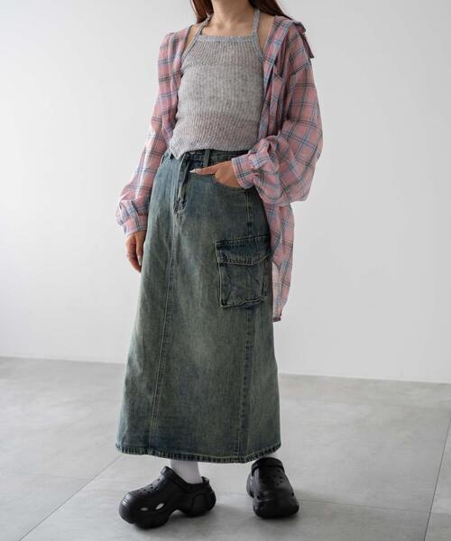 dispark（ディスパーク）の「DISPARK/カーゴデニムスカート（デニムスカート・レディース・ライトインディゴブルー/インディゴブルー・FREE）」の7枚目の写真