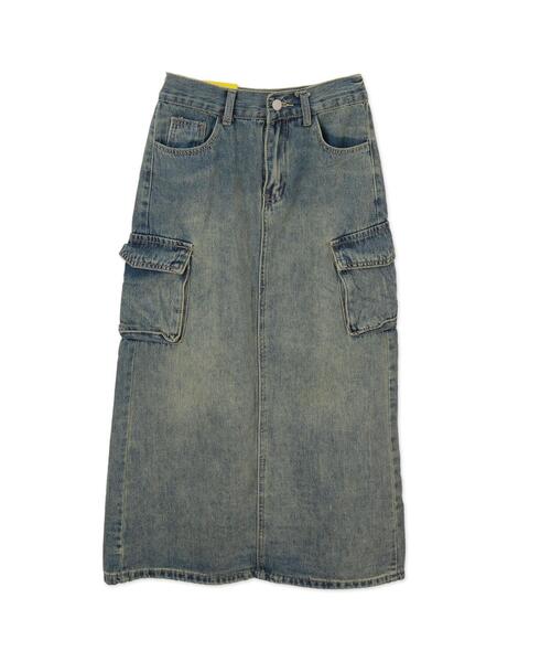dispark（ディスパーク）の「DISPARK/カーゴデニムスカート（デニムスカート・レディース・ライトインディゴブルー/インディゴブルー・FREE）」の13枚目の写真
