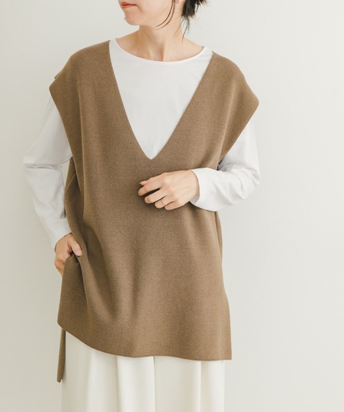 ロングTシャツ×ニットベストセット（Tシャツ/カットソー）｜ITEMS URBANRESEARCH（アイテムズ アーバンリサーチ）
