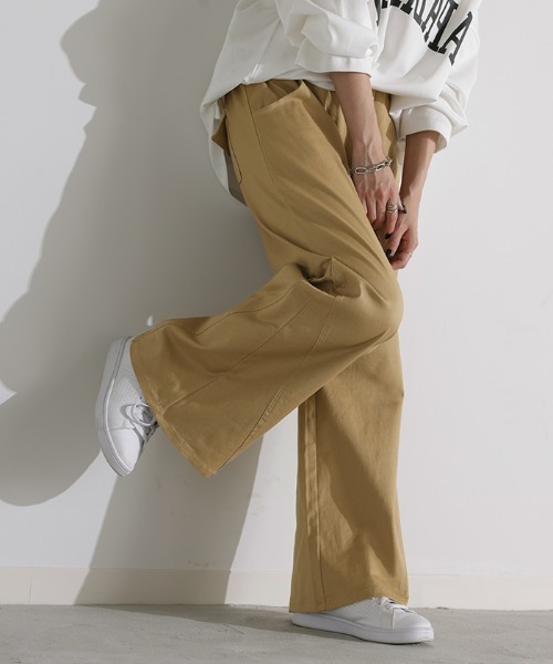 HUG.U(ハグユー)の「ワイドパンツ(チノパンツ・レディース・ネイビー/サンドベージュ/ダークグレー/ブラック/カーキ/アイボリー/ライトベージュ・M(レギュラー丈)/M(トール丈)/L(レギュラー丈)/L(トール丈)/2L(レギュラー丈)/2L(トール丈)/3L(レギュラー丈)/3L(トール丈))」の17枚目の写真