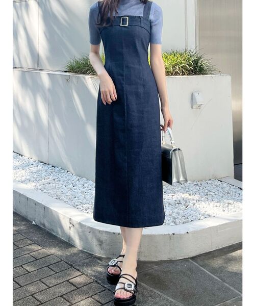 MERCURYDUO（マーキュリーデュオ）の「レイヤード風キャミジャンスカ（ワンピース・レディース・ライトグレー/インディゴブルー/チャコールグレー・SMALL/MEDIUM）」の3枚目の写真