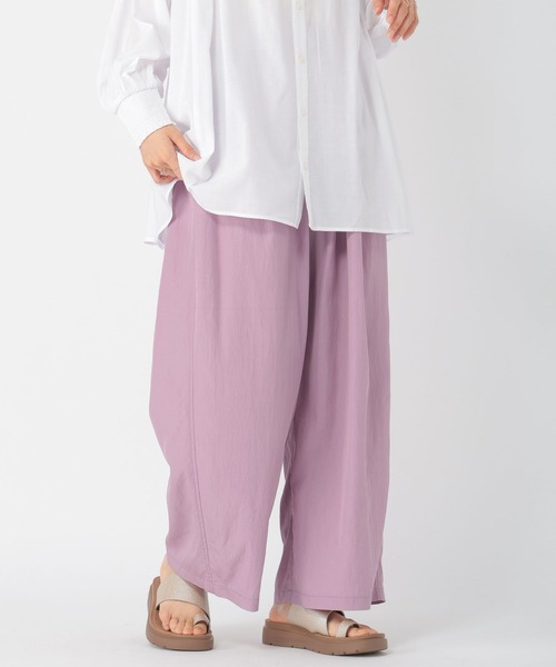 studio CLIP（スタディオクリップ）の「【みんなのリクエスト×佐藤かなさんコラボ】多機能ギャザーワイドパンツ[プチ・プラスサイズあり]（その他パンツ・レディース・ラベンダー/ブラウン/ブラック・LARGE/PF/ﾌﾘｰ(L)/MEDIUM）」の8枚目の写真