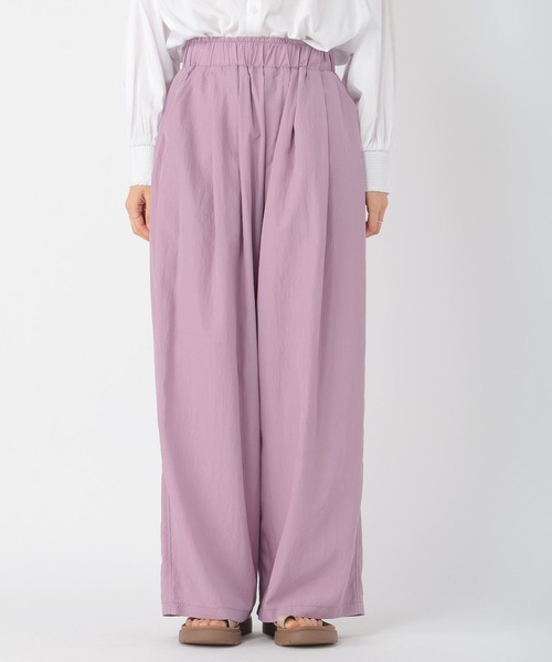 studio CLIP（スタディオクリップ）の「【みんなのリクエスト×佐藤かなさんコラボ】多機能ギャザーワイドパンツ[プチ・プラスサイズあり]（その他パンツ・レディース・ラベンダー/ブラウン/ブラック・LARGE/PF/ﾌﾘｰ(L)/MEDIUM）」の4枚目の写真