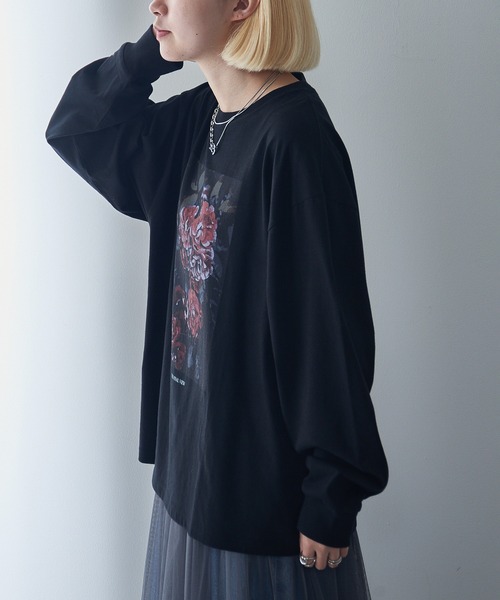 THE FINAL VIEW(ザファイナルビュー)の「【THE FINAL VIEW】フラワーフォトプリント ロンTEE(Tシャツ/カットソー・レディース・ホワイト系その他2/ブラック系その他3/ブラック系その他2/ブラック/ホワイト/ホワイト系その他3・FREE)」の20枚目の写真