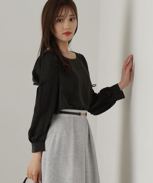 PROPORTION BODY DRESSING（プロポーションボディドレッシング）の「タックリボンスリーブブラウス / 1214210908（シャツ/ブラウス・レディース・ホワイト系その他/ブラック/ベージュ・MEDIUM/SMALL）」の8枚目の写真