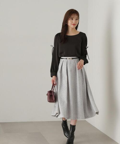 PROPORTION BODY DRESSING（プロポーションボディドレッシング）の「タックリボンスリーブブラウス / 1214210908（シャツ/ブラウス・レディース・ホワイト系その他/ブラック/ベージュ・MEDIUM/SMALL）」の10枚目の写真