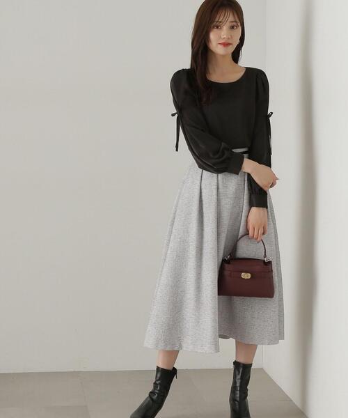 PROPORTION BODY DRESSING（プロポーションボディドレッシング）の「タックリボンスリーブブラウス / 1214210908（シャツ/ブラウス・レディース・ホワイト系その他/ブラック/ベージュ・MEDIUM/SMALL）」の11枚目の写真