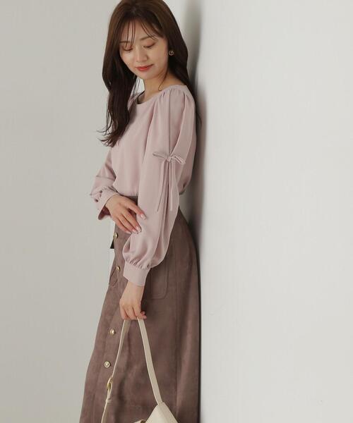 PROPORTION BODY DRESSING（プロポーションボディドレッシング）の「タックリボンスリーブブラウス / 1214210908（シャツ/ブラウス・レディース・ホワイト系その他/ブラック/ベージュ・MEDIUM/SMALL）」の20枚目の写真