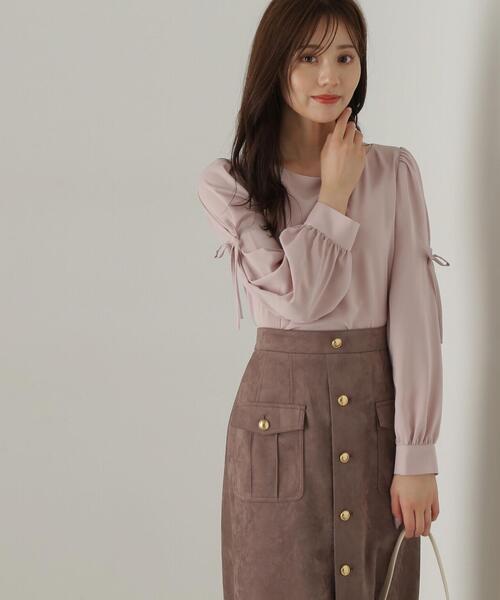 PROPORTION BODY DRESSING（プロポーションボディドレッシング）の「タックリボンスリーブブラウス / 1214210908（シャツ/ブラウス・レディース・ホワイト系その他/ブラック/ベージュ・MEDIUM/SMALL）」の3枚目の写真