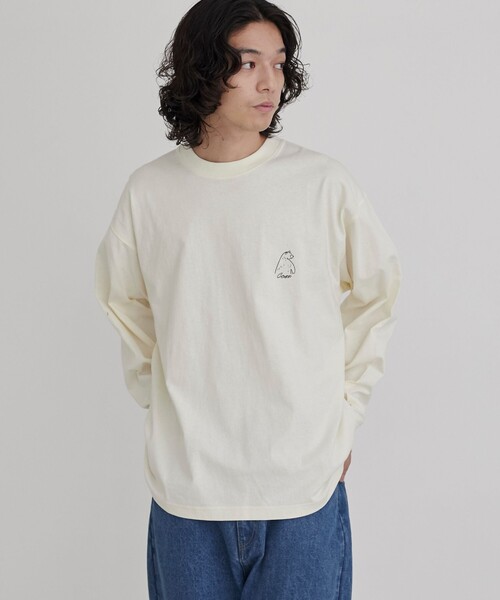 coen(コーエン)の「【WEB限定】RYO KANEYASU × コーエンベアプリントロングスリーブTシャツ(Tシャツ/カットソー・メンズ・ホワイト/ベージュ/ネイビー/ダークグレー・M/L/XL/S)」の6枚目の写真