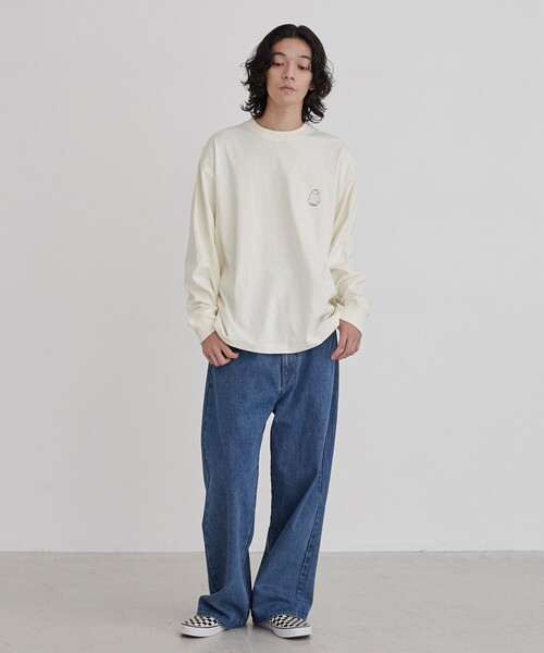 coen(コーエン)の「【WEB限定】RYO KANEYASU × コーエンベアプリントロングスリーブTシャツ(Tシャツ/カットソー・メンズ・ホワイト/ベージュ/ネイビー/ダークグレー・M/L/XL/S)」の8枚目の写真