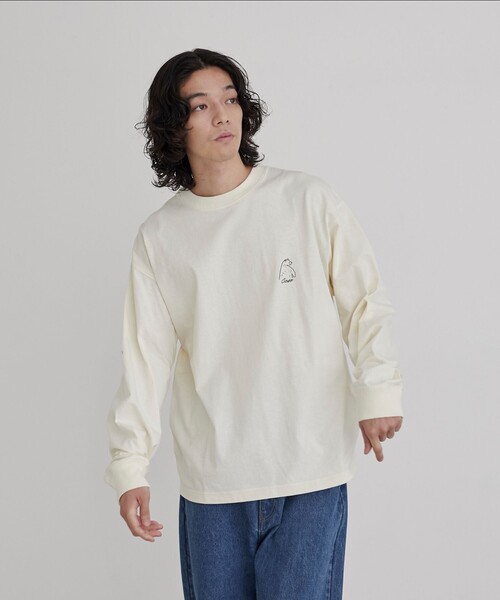 coen(コーエン)の「【WEB限定】RYO KANEYASU × コーエンベアプリントロングスリーブTシャツ(Tシャツ/カットソー・メンズ・ホワイト/ベージュ/ネイビー/ダークグレー・M/L/XL/S)」の11枚目の写真