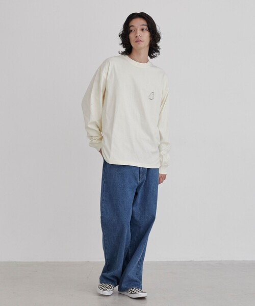 coen(コーエン)の「【WEB限定】RYO KANEYASU × コーエンベアプリントロングスリーブTシャツ(Tシャツ/カットソー・メンズ・ホワイト/ベージュ/ネイビー/ダークグレー・M/L/XL/S)」の12枚目の写真