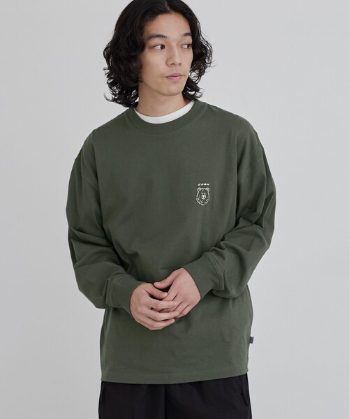 coen(コーエン)の「【WEB限定】RYO KANEYASU × コーエンベアプリントロングスリーブTシャツ(Tシャツ/カットソー・メンズ・ホワイト/ベージュ/ネイビー/ダークグレー・M/L/XL/S)」の13枚目の写真