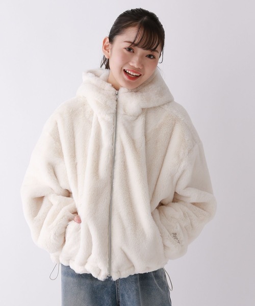 【美品】定価46000円　アルチビオ モコモコブルゾン　サイズ36 セール】【洗える！】モコモコファーフーディ（その他アウター