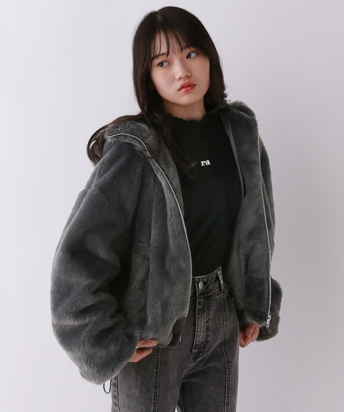 レピピ　アウター　まとめ売り　160 ファーフーディー　スタジャン　パーカー セール】【洗える！】モコモコファーフーディ（その他アウター