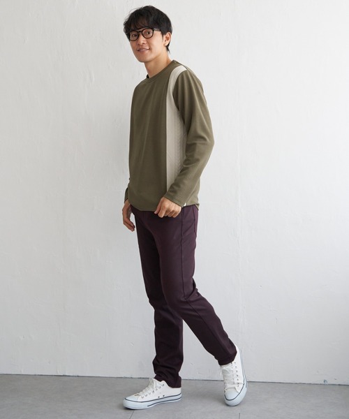 ikka(イッカ)の「フクレジャカード切り替えロンT(Tシャツ/カットソー・メンズ・オリーブ/ホワイト/ネイビー/ベージュ・M/L/XL/S)」の7枚目の写真