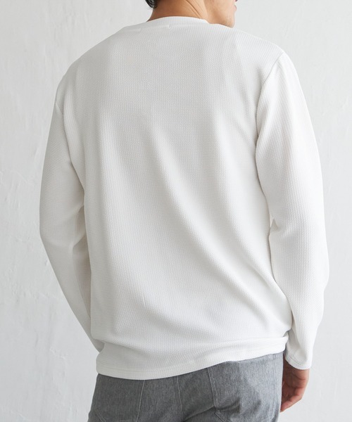 ikka(イッカ)の「フクレジャカード切り替えロンT(Tシャツ/カットソー・メンズ・オリーブ/ホワイト/ネイビー/ベージュ・M/L/XL/S)」の12枚目の写真