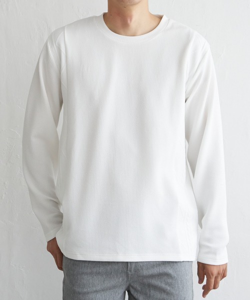 ikka(イッカ)の「フクレジャカード切り替えロンT(Tシャツ/カットソー・メンズ・オリーブ/ホワイト/ネイビー/ベージュ・M/L/XL/S)」の11枚目の写真