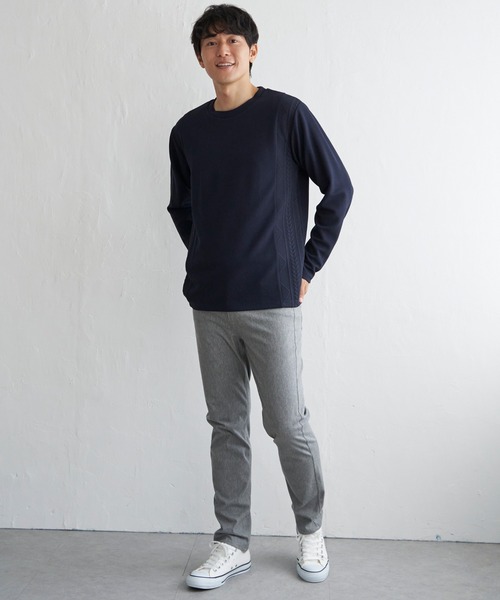 ikka(イッカ)の「フクレジャカード切り替えロンT(Tシャツ/カットソー・メンズ・オリーブ/ホワイト/ネイビー/ベージュ・M/L/XL/S)」の8枚目の写真