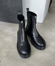 フロントジップショートブーツ