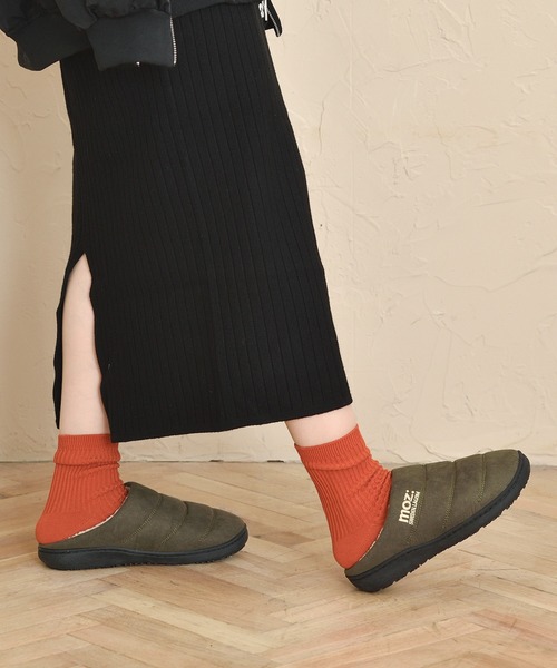 moz（モズ）の「moz(モズ)裏ボアダウンスリッポン（スリッポン・レディース・ダークベージュ/ブラック/カーキ・M/L/LL）」の3枚目の写真