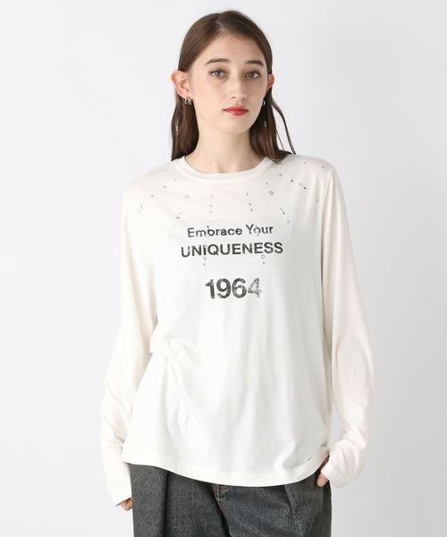 JEANASIS(ジーナシス)の「モダールスタッズロゴLS TEE/211043(Tシャツ/カットソー・レディース・ブラック/ホワイト・FREE)」の11枚目の写真