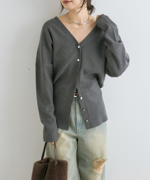 RIVE DROITE(リヴドロワ)の「【セットアップ対応】ルーズフィットソフトカーディガン(カーディガン/ボレロ・レディース・モカ/チャコールグレー・FREE)」の1枚目の写真
