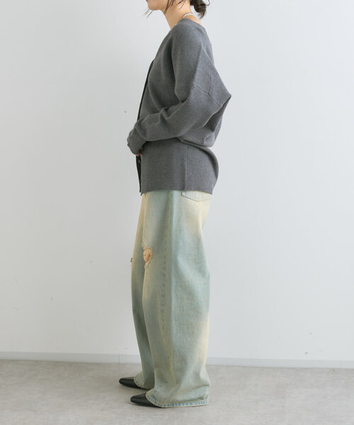 RIVE DROITE(リヴドロワ)の「【セットアップ対応】ルーズフィットソフトカーディガン(カーディガン/ボレロ・レディース・モカ/チャコールグレー・FREE)」の5枚目の写真