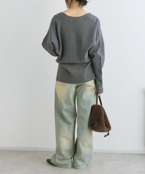 RIVE DROITE(リヴドロワ)の「【セットアップ対応】ルーズフィットソフトカーディガン(カーディガン/ボレロ・レディース・モカ/チャコールグレー・FREE)」の6枚目の写真