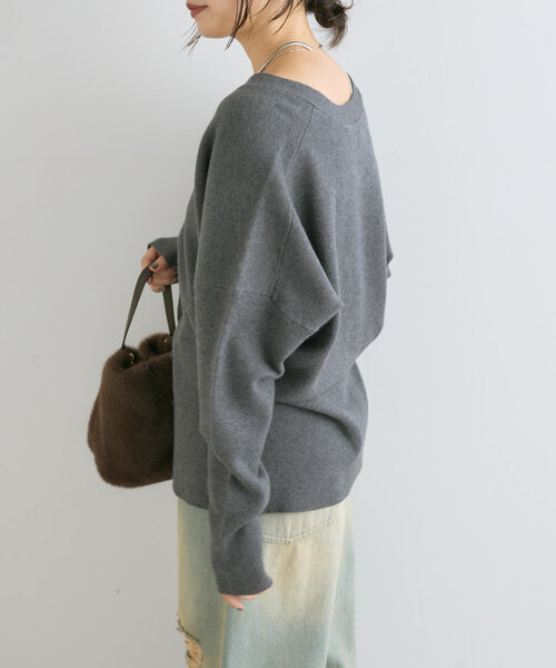 RIVE DROITE(リヴドロワ)の「【セットアップ対応】ルーズフィットソフトカーディガン(カーディガン/ボレロ・レディース・モカ/チャコールグレー・FREE)」の8枚目の写真