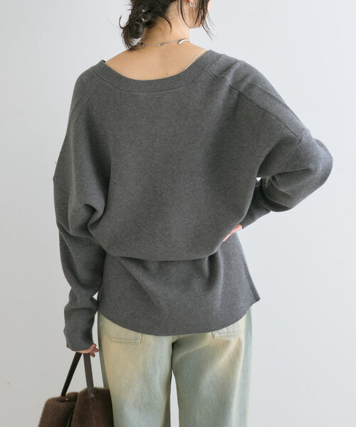 RIVE DROITE(リヴドロワ)の「【セットアップ対応】ルーズフィットソフトカーディガン(カーディガン/ボレロ・レディース・モカ/チャコールグレー・FREE)」の9枚目の写真