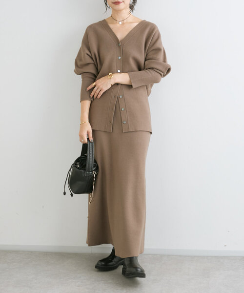 RIVE DROITE(リヴドロワ)の「【セットアップ対応】ルーズフィットソフトカーディガン(カーディガン/ボレロ・レディース・モカ/チャコールグレー・FREE)」の13枚目の写真