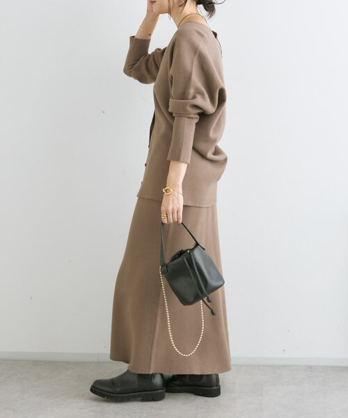 RIVE DROITE(リヴドロワ)の「【セットアップ対応】ルーズフィットソフトカーディガン(カーディガン/ボレロ・レディース・モカ/チャコールグレー・FREE)」の14枚目の写真