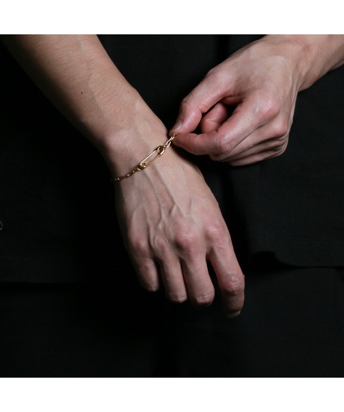 JAM HOME MADE(ジャムホームメイド)の「安全ピン ダイヤモンド チェーン ブレスレット S メンズ レディース ユニセックス SILVER925(ブレスレット・メンズ・ブラック/ゴールド/シルバー・ONE SIZE)」の12枚目の写真