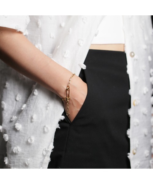 JAM HOME MADE(ジャムホームメイド)の「安全ピン ダイヤモンド チェーン ブレスレット S メンズ レディース ユニセックス SILVER925(ブレスレット・メンズ・ブラック/ゴールド/シルバー・ONE SIZE)」の14枚目の写真