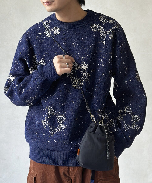 CPCM(シーピーシーエム)の「総柄モールニット(ニット/セーター・レディース・グレー/レッド/ネイビー・LARGE/MEDIUM)」の3枚目の写真