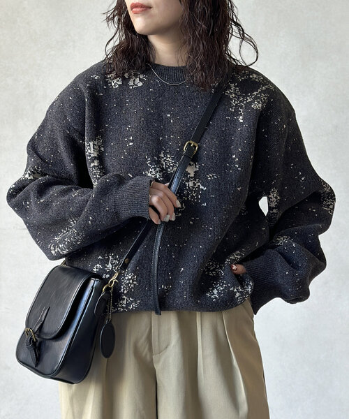CPCM(シーピーシーエム)の「総柄モールニット(ニット/セーター・レディース・グレー/レッド/ネイビー・LARGE/MEDIUM)」の4枚目の写真