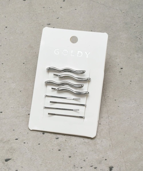 GOLDY(ゴールディ)の「【GOLDY】ウェービー ライン マルチ セット ヘアピン 6231104(ヘアピン・レディース・ゴールド/シルバー系その他/シルバー/ゴールド系その他2・FREE)」の2枚目の写真