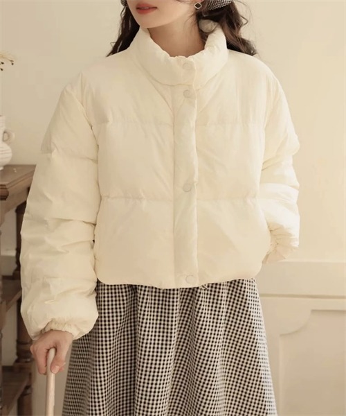 FREE STYLISTS(フリー スタイリスト)の「スタンドカラーダウンジャケット(ダウンジャケット/コート・レディース・ブラック/オフホワイト・M/L/XL/2XL)」の2枚目の写真