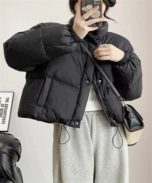 FREE STYLISTS(フリー スタイリスト)の「スタンドカラーダウンジャケット(ダウンジャケット/コート・レディース・ブラック/オフホワイト・M/L/XL/2XL)」の20枚目の写真