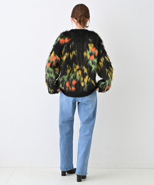 【最終価格】⭐スローブイエナ　LES FIEURS シャギーカーディガン SLOBE IENA（スローブイエナ）の「LES FLEURS シャギーカーディガン