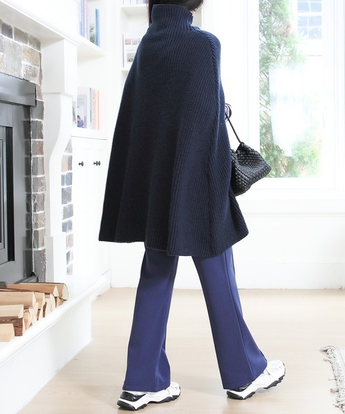 Drawerドゥロワー2022aw5gタートルネックケープニットポンチョ Drawerドゥロワー2022aw5gタートルネックケープニットポンチョ
